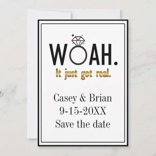 日付の得保実在存婚約 招待状 (正面)