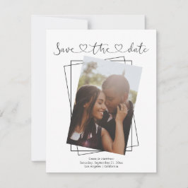 日付の愛のタイポグラフィ写真の結婚カードを保存 シーズンカード