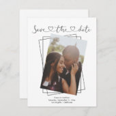 日付の愛のタイポグラフィ写真の結婚カードを保存 シーズンカード (正面/裏面)