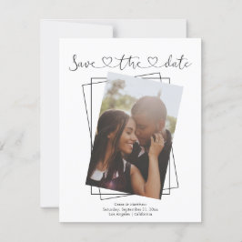 日付の愛のタイポグラフィ写真の結婚カードを保存 シーズンカード