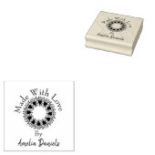 日付の愛のハートリース ラバースタンプ (押印)