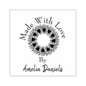 日付の愛のハートリース ラバースタンプ (インプリント)