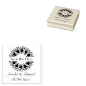 日付の愛のハートリース ラバースタンプ (押印)