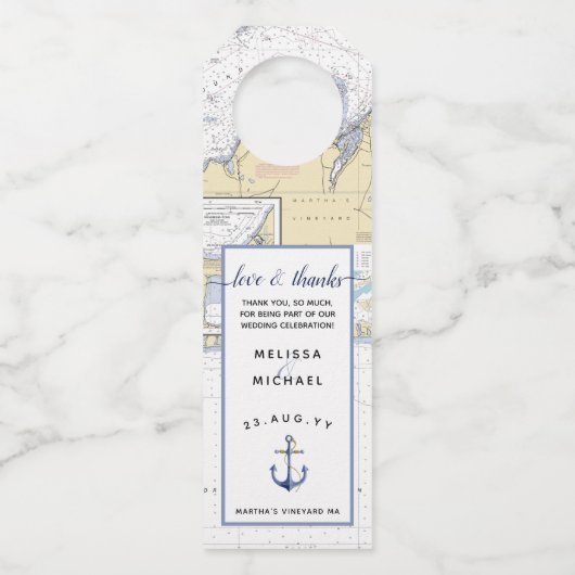 日付の愛感謝してい注付パーソナライズされた+いかり ボトルネックタグ (正面)