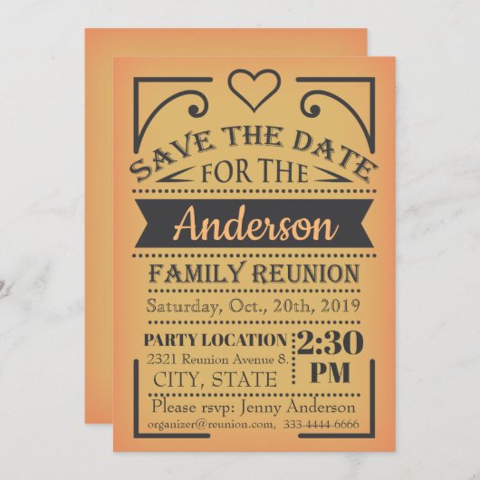 日付の懇親会のデザインを救って下さい セーブザデート (正面/裏面)