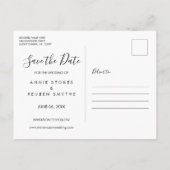 日付の手書きかわいらしの写真を保モダン存 案内ポストカード (裏面)