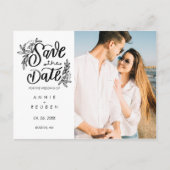 日付の手書きかわいらしの写真を保モダン存 案内ポストカード (正面)