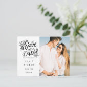 日付の手書きかわいらしの写真を保モダン存 案内ポストカード (スタンド正面)