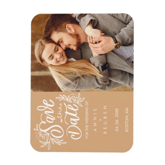 日付の手書きかわいらしの写真を保存 マグネット (縦)