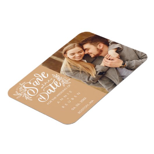 日付の手書きかわいらしの写真を保存 マグネット (左側)