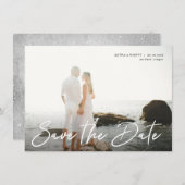 日付の手書きのペンの原稿の発表を救って下さい 招待状 (正面/裏面)