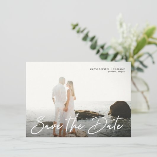 日付の手書きのペンの原稿の発表を救って下さい 招待状 (スタンド正面)