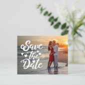 日付の手書きス結婚クリプトの写真を保存 ポストカード (スタンド正面)