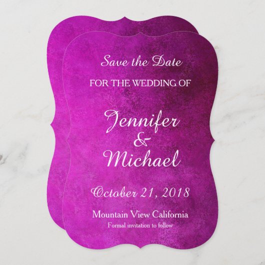 日付の手書き結婚をピンク色に保クラシカル存 セーブザデート (正面/裏面)