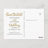 日付の手書き結婚スクリプトフォトカードの保存 ポストカード (裏面)