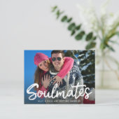 日付の手書き結婚スクリプトフォトカードの保存 ポストカード (スタンド正面)