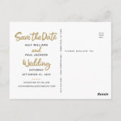 日付の手書き結婚スクリプトフォトカードの保存 ポストカード (裏面)