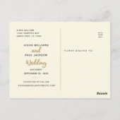 日付の手書き結婚スクリプトフォトカードの保存 ポストカード (裏面)