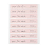 日付の折り返し住所 シール、赤面ピンクを保存 ラップアラウンドラベル (シート)