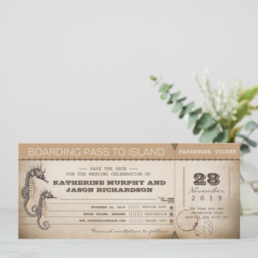 日付の招待の搭乗券のチケットを救って下さい セーブザデート (スタンド正面)