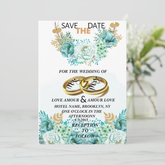 日付の招待を保存します 招待状 (スタンド正面)