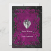 日付の招待を保存するゴシックのハロウィーンの結婚式 案内状 (裏面)