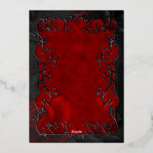 日付の招待を保存するゴシックのハロウィーンの結婚式 箔招待状 (裏面)