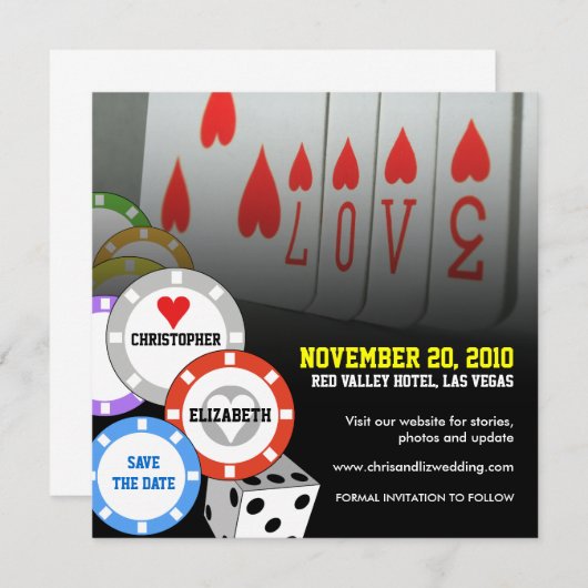 日付の招待状愛カード5を救って下さい セーブザデート (正面/裏面)