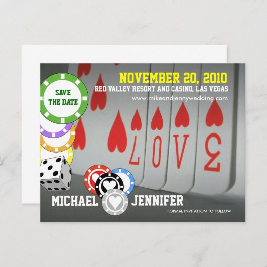 日付の招待状愛カード6を救って下さい セーブザデート (正面/裏面)