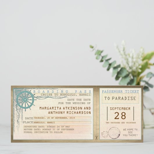 日付の搭乗のパスヴィンテージのチケットを救って下さい セーブザデート (スタンド正面)