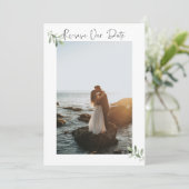 日付の救フォトカード – 水彩 セーブザデート (スタンド正面)