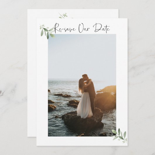 日付の救フォトカード – 水彩 セーブザデート (正面/裏面)