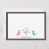 日付の新郎新婦の鳥平らなカードを救って下さい セーブザデート (裏面)