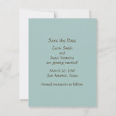 日付の新郎新婦をビーチに保存 セーブザデート (裏面)