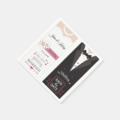 日付の新郎新婦結婚式招待状の保存 スタンダードカクテルナプキン (角)