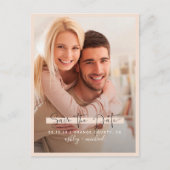 日付の書道の写真の赤面結婚の 案内ポストカード (正面)