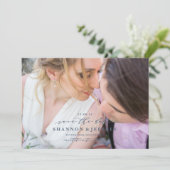 日付の書道の写真エレガントカードを保存 セーブザデート (スタンド正面)