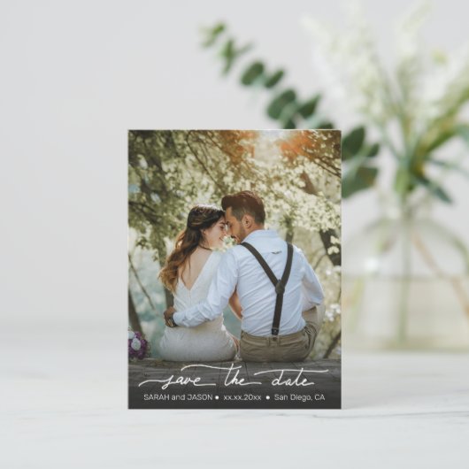 日付の書道を白く保存 ポストカード (スタンド正面)