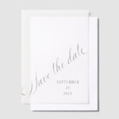 日付の書道オーバーレイの保存 ベラム紙招待状 (オフセット)