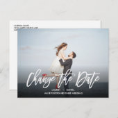 日付の書道風景モダン写真の変更 案内ポストカード (正面/裏面)