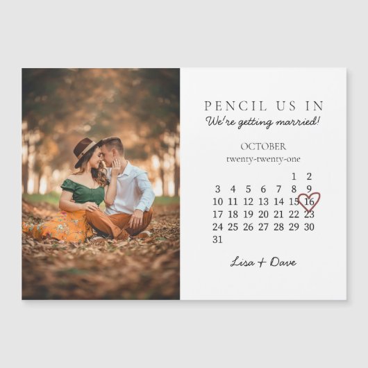 日付の月のカレンダーを保存するピンクのハート磁気 (正面)