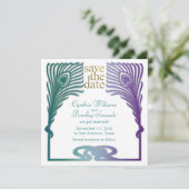 日付の正方形の孔雀セット1103aを保存 セーブザデート (スタンド正面)