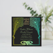 日付の正方形の孔雀セット1104を保存 セーブザデート (スタンド正面)