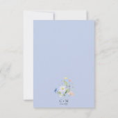 日付の水の色のエレガントワイルドフラワーを保存 招待状 (裏面)