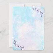 日付の水の色のパステルを保存 招待状 (裏面)