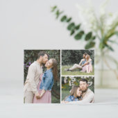 日付の水の色のフローラ結婚の3枚の写真を保存 ポストカード (スタンド正面)