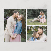 日付の水の色のフローラ結婚の3枚の写真を保存 ポストカード (正面)