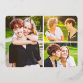 日付の水の色のワイルドフラワーのフローラの結婚保存 箔招待状 (裏面)