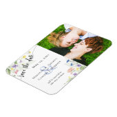 日付の水の色のワイルドフラワーフォトを保存 マグネット (左側)