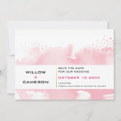 日付の水の色をピモダンンクミニマルで保存淡い色のする セーブザデート (正面)